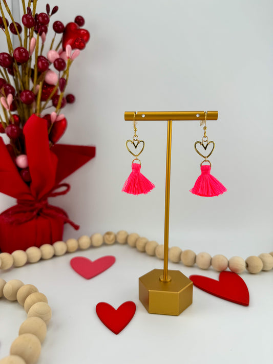 Heart Tassel Dangles