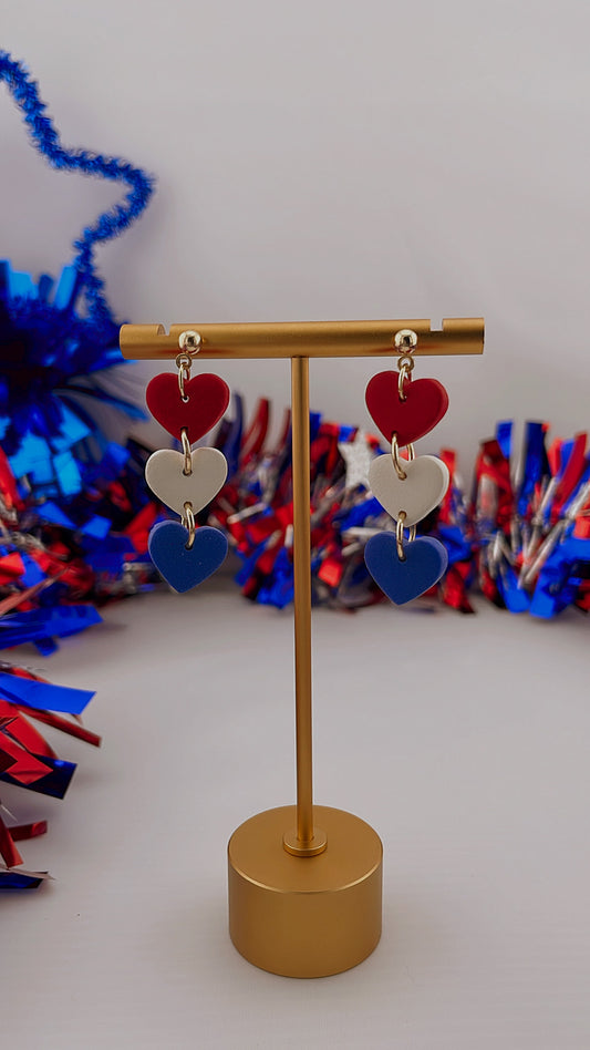 RWB Heart Dangles