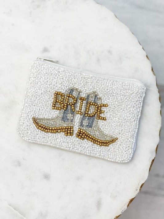 Rodeo Bride Beaded Zip Pouch