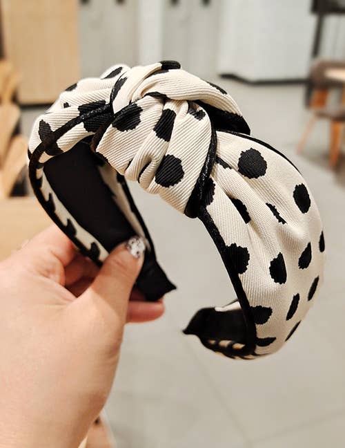 Dotted Cotton Twill Headband