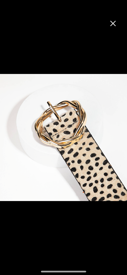 Leopard Faux Leather Belt