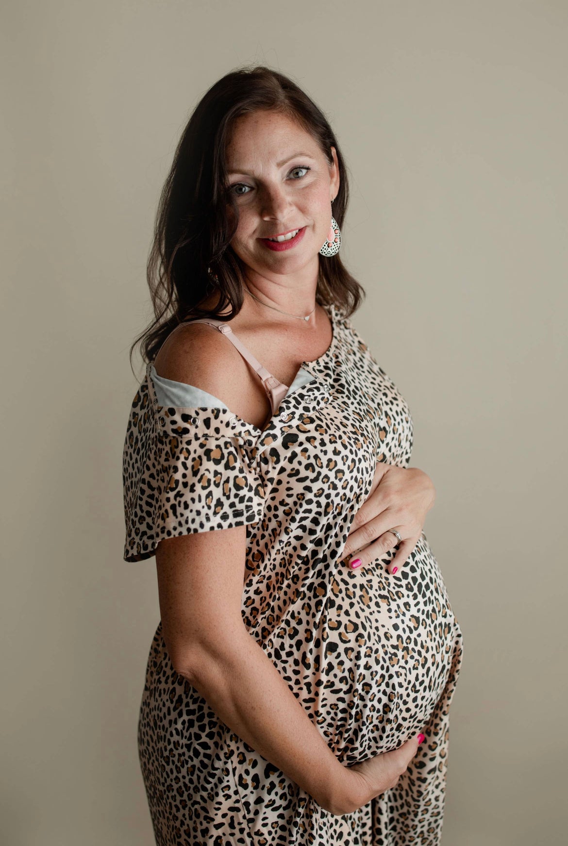 Leopard Hospital Birthing Gown - Sexy Mama Maternity